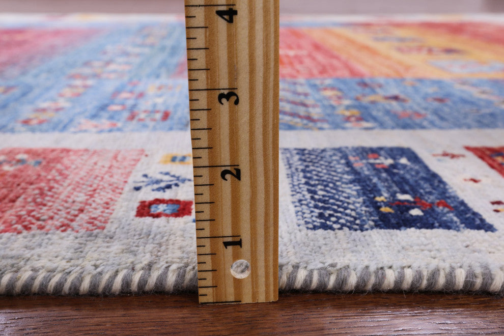Tribal Persian Gabbeh Hand Knotted Wool Rug 4' 9" X 6' 6" Q7943