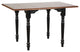 48" Rectangular Extendable Drop Leaf Dining Table, Antique Black With Cherry