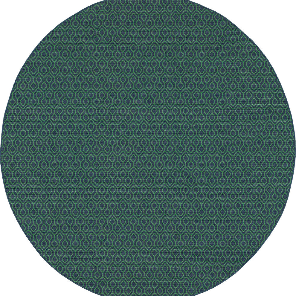 Oriental Weavers Meridian Navy/Green Geometric Indoor/Outdoor Rug 7'10"X10'10"