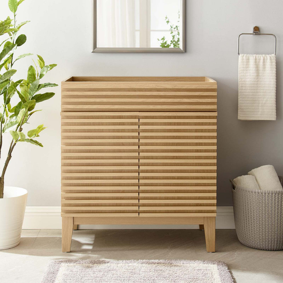 Render 30" Bathroom Vanity Cabinet, Oak