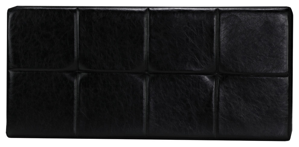 ZioMetal Entryway X- Bench, Leather Like Vinyl, Black