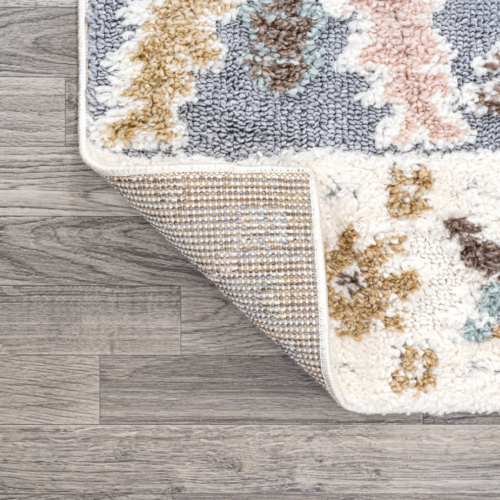 Aziza Persian Medallion High-Low Multi 5'x8' Area Rug