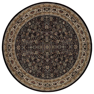 Oriental Weavers Ariana Collection Black/Ivory Oriental Indoor Area Rug 6' RND