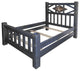 Barnwood Style Timber Peg Diamond Bed, Smokey Gray, Full