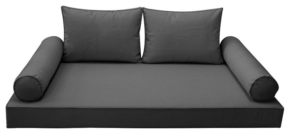 S1 Queen Size 5PC Pipe Daybed Mattress Cushion Bolster Pillow Complete Set AD003