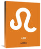 "Leo Zodiac Sign White on Orange" Fine Art Print