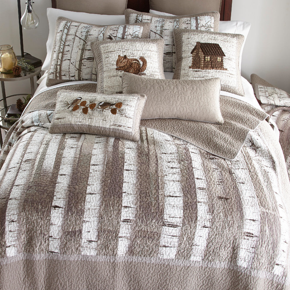 Birch Forest Cabin Decorative Pillow