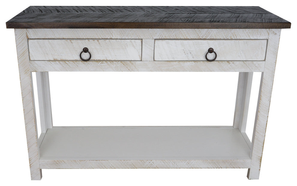 Eagle's Console/Sofa Table, Distressed White