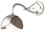 Brooklyn 1-Light Double Shade Sconce, Sterling, Bronze, Opal Glass