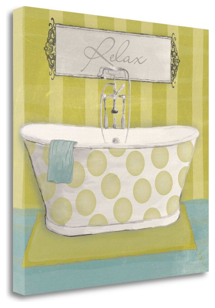 "Polka Tub I" By Sarah Adams, Giclee Print on Gallery Wrap Canvas, Ready to Hang