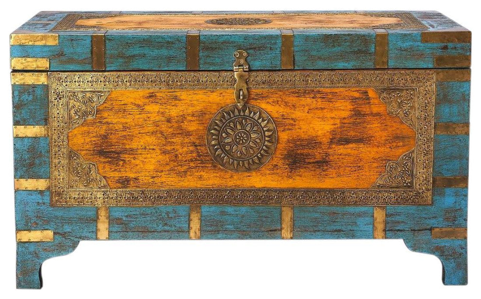 Elegant Vintage Brass Storage Trunk