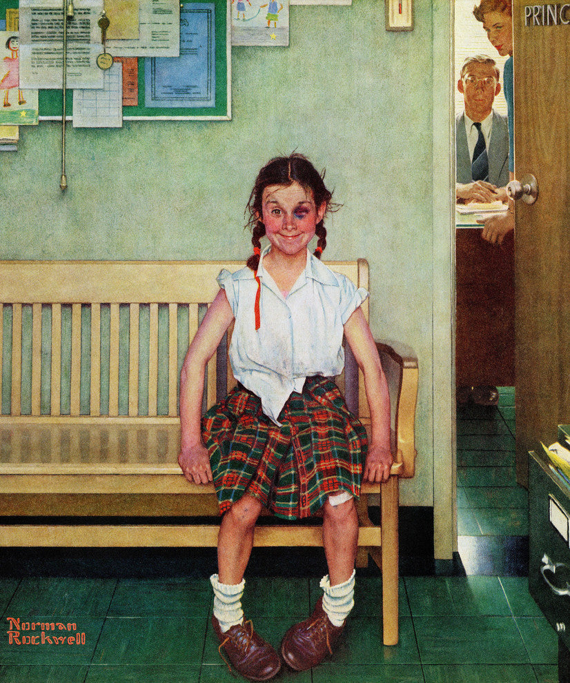 "Shiner" Painting Print on Canvas by Norman Rockwell