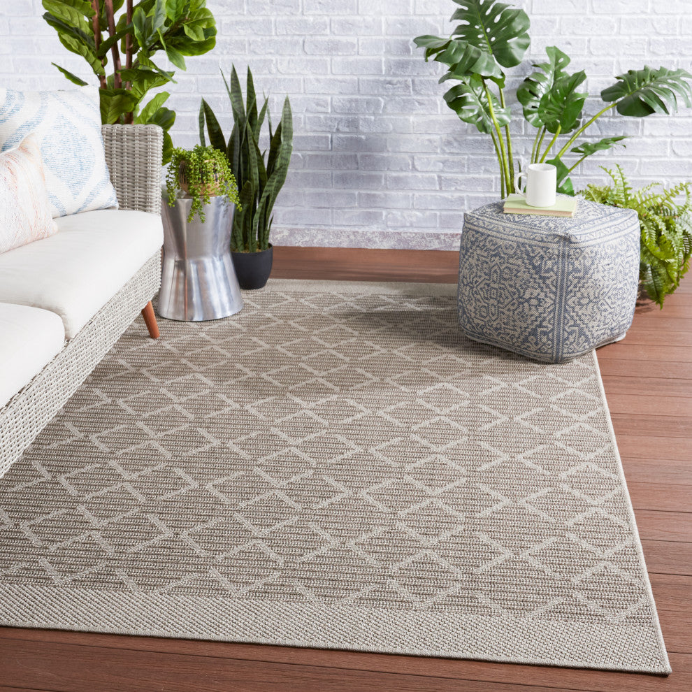 Vibe by Jaipur Living Motu Indoor/ Outdoor Trellis Area Rug, Gray/Taupe, 8'x10'