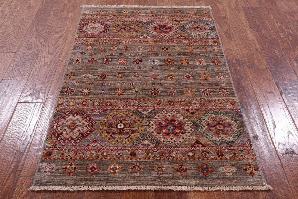 2' 10" X 4' 4" Khorjin Super Kazak Hand-Knotted Wool Rug Q9861