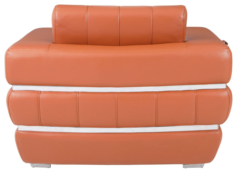 Ferrara Genuine Italian Leather Modern Chair Camel