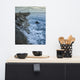 Splashing on the Jetty Landscape Photo Unframed Wall Art Print, 16" X 20"