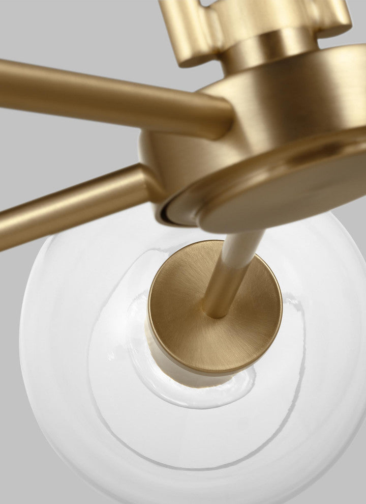 Codyn Five Light Large Chandelier, Satin Brass