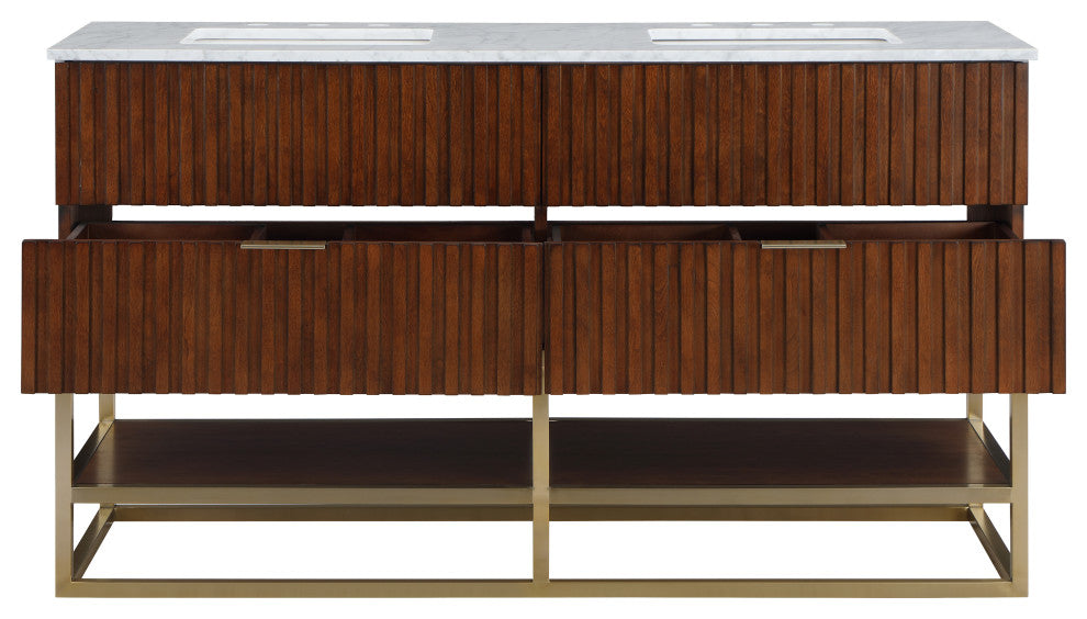 Monad Bathroom Vanity, Walnut, 60" Wide