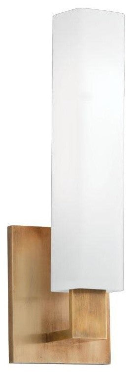 Livingston Single Light 14" Tall Bathroom Sconce, Aged Brass