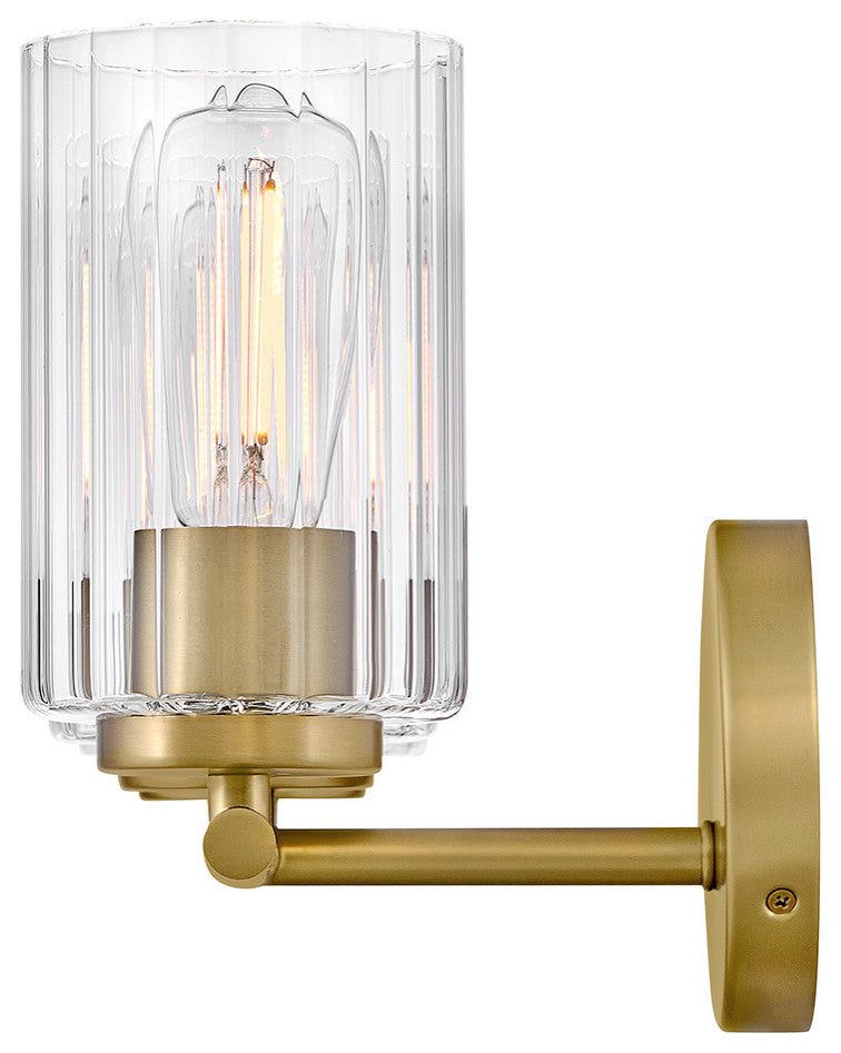 Lark Leta Medium Three Light Vanity, Lacquered Brass