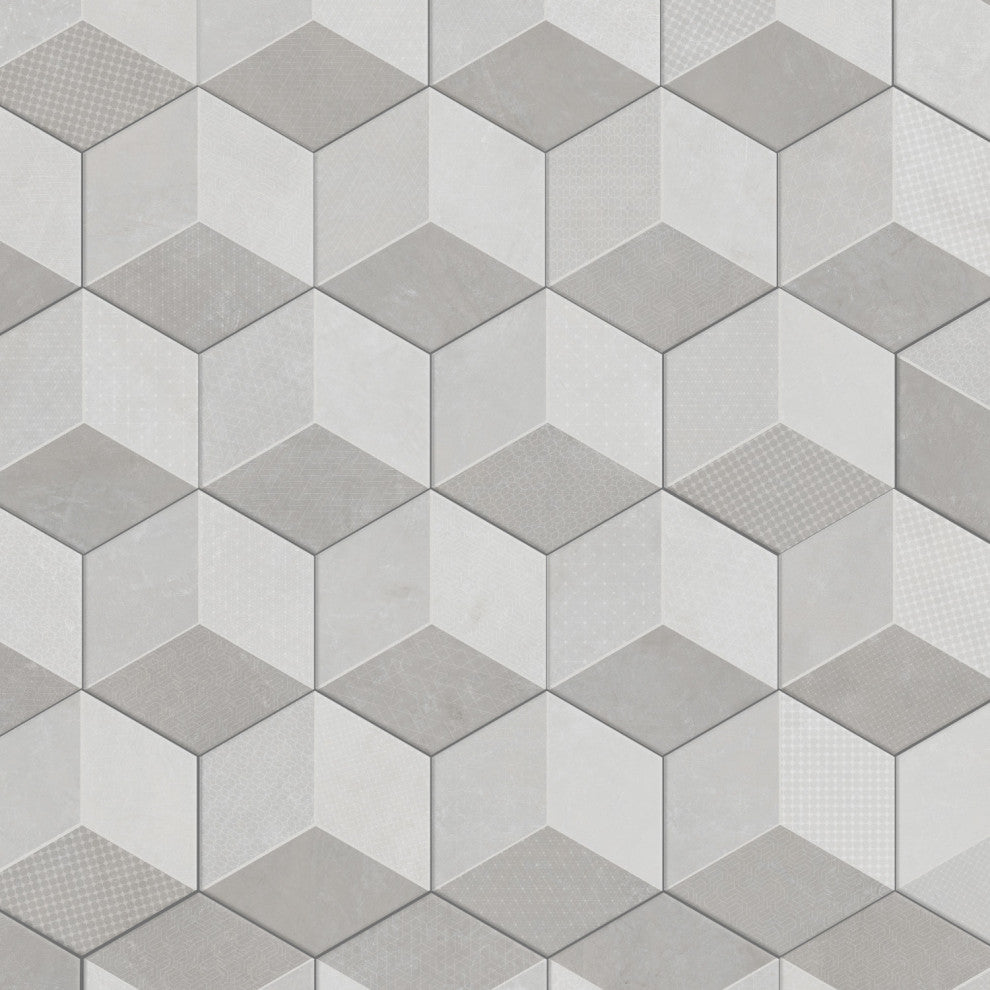 Panama Hex Diamond Deco Porcelain Floor and Wall Tile