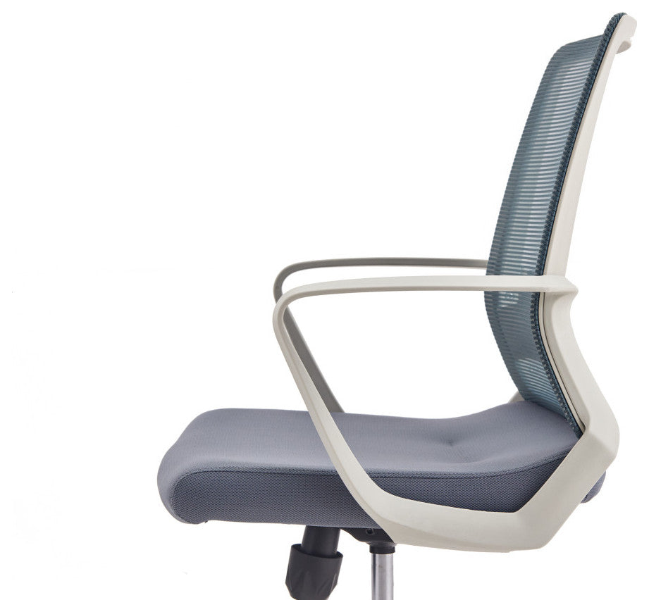Adelaide Medium Back Revolving Ergonomic Office Chair, Smokey Oak/ White