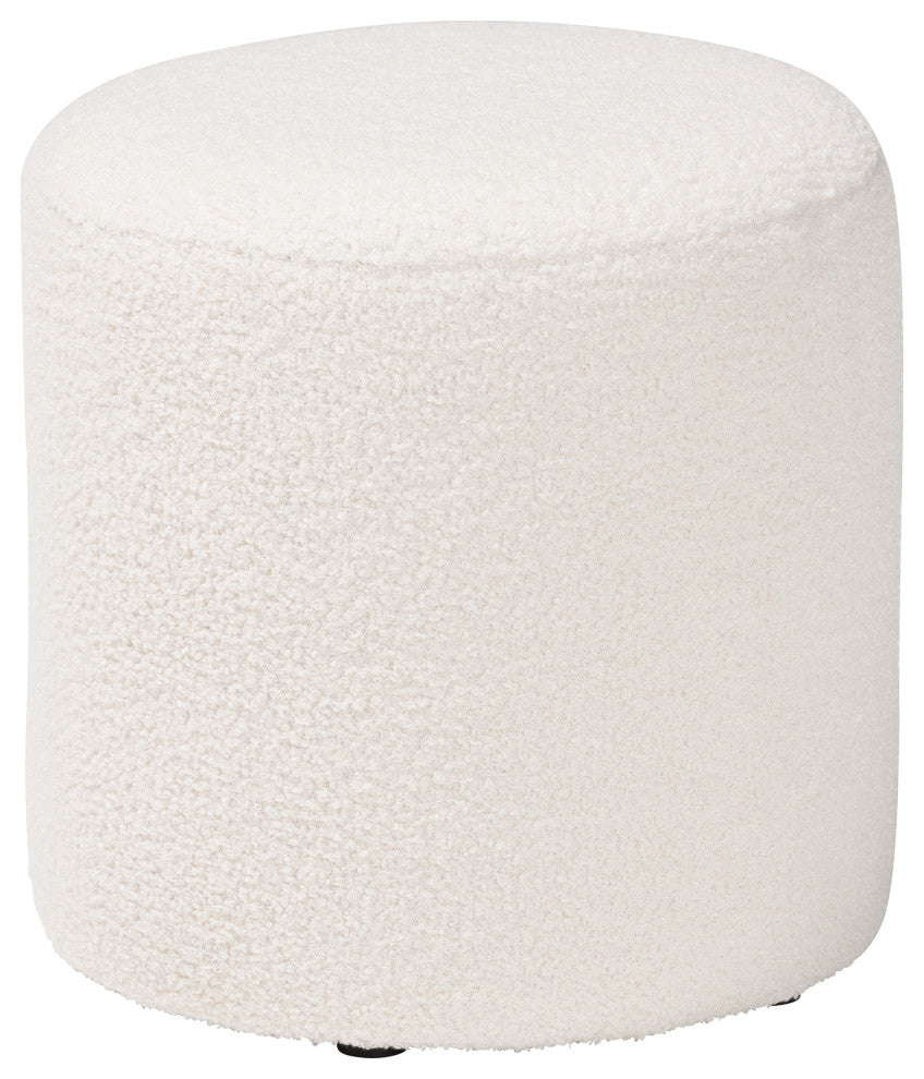 Joann Ivory Boucle Ottoman