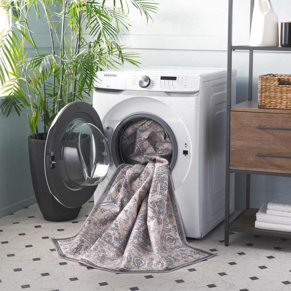 Safavieh Arizona Machine-Washable Collection ARZ249 Rug, Beige/Grey, 3'x5'