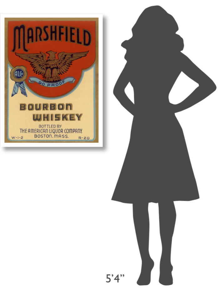 "Marshfield Bourbon Whiskey" Print by Vintage Booze Labels, 25"x32"