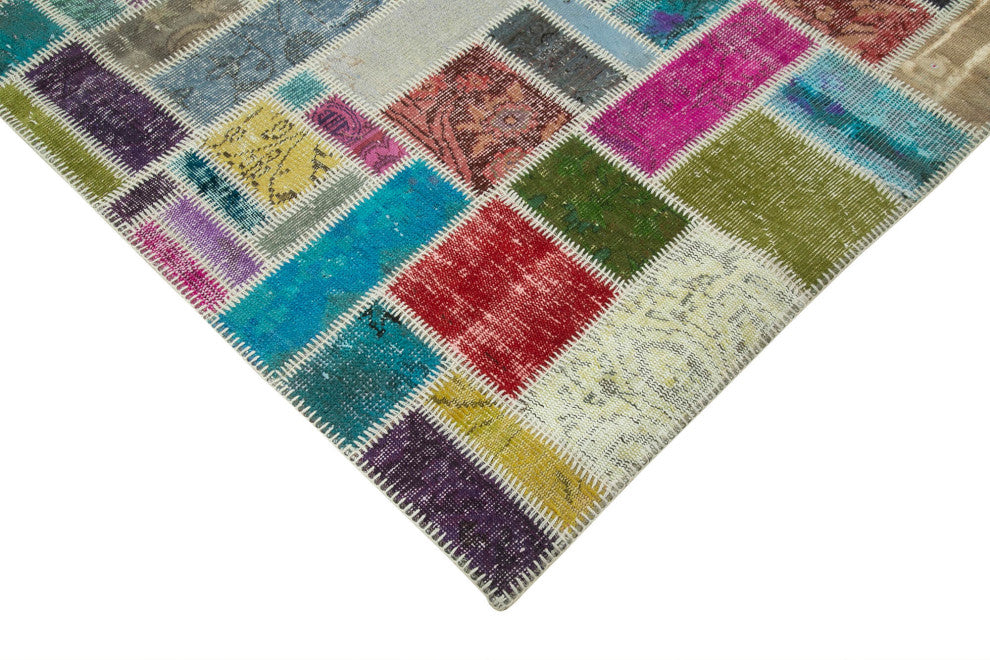 Rug N Carpet - Hand-Knotted Anatolian 6' 9" x 9' 8" Wool Patchwork Area Rug