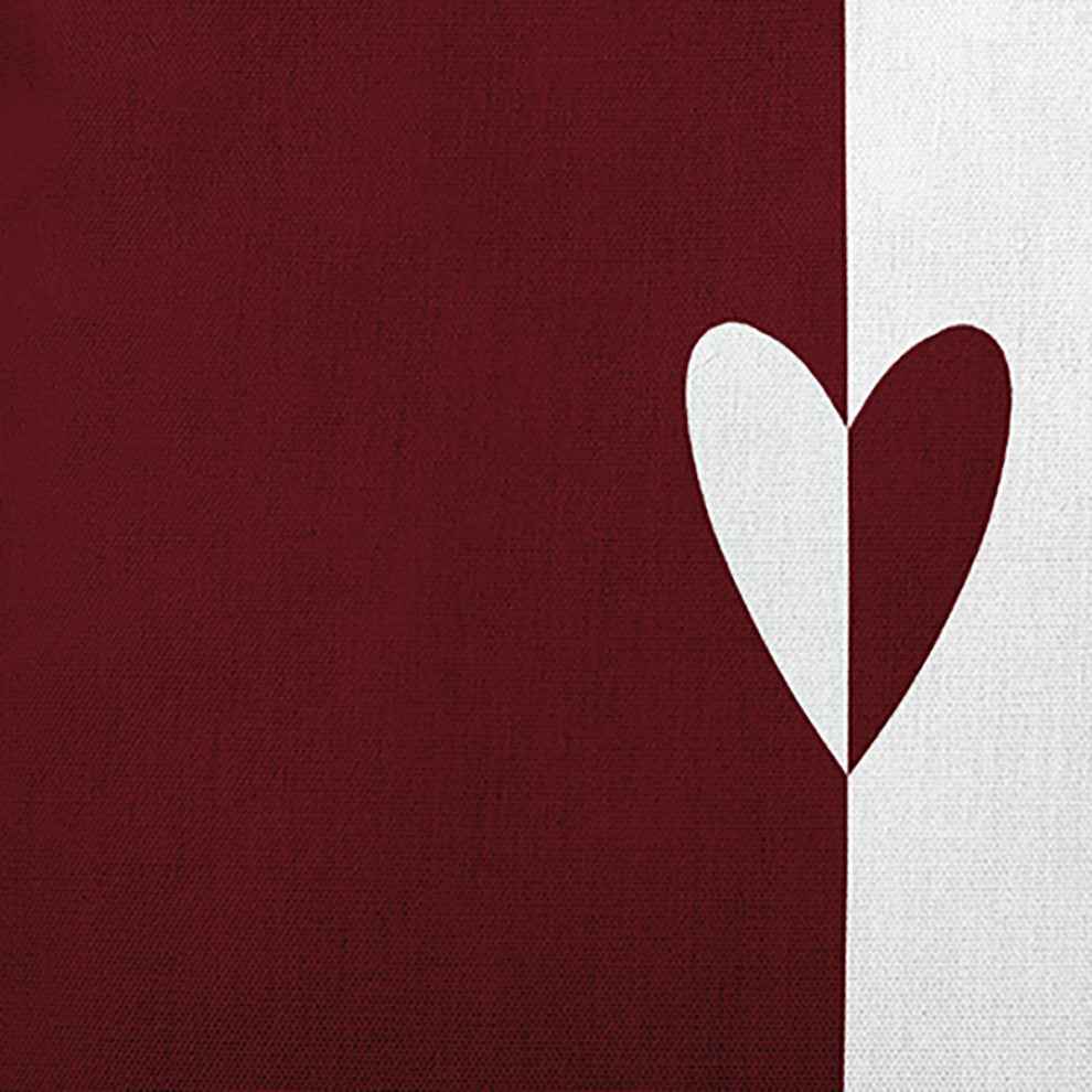 Modern Heart Decorative Throw Pillow, Burgandy, 14"x20"