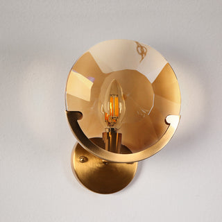 LNC Aedrusson 1-Light 7.9" Modern Geometric Crystal Wall Sconce, Brass