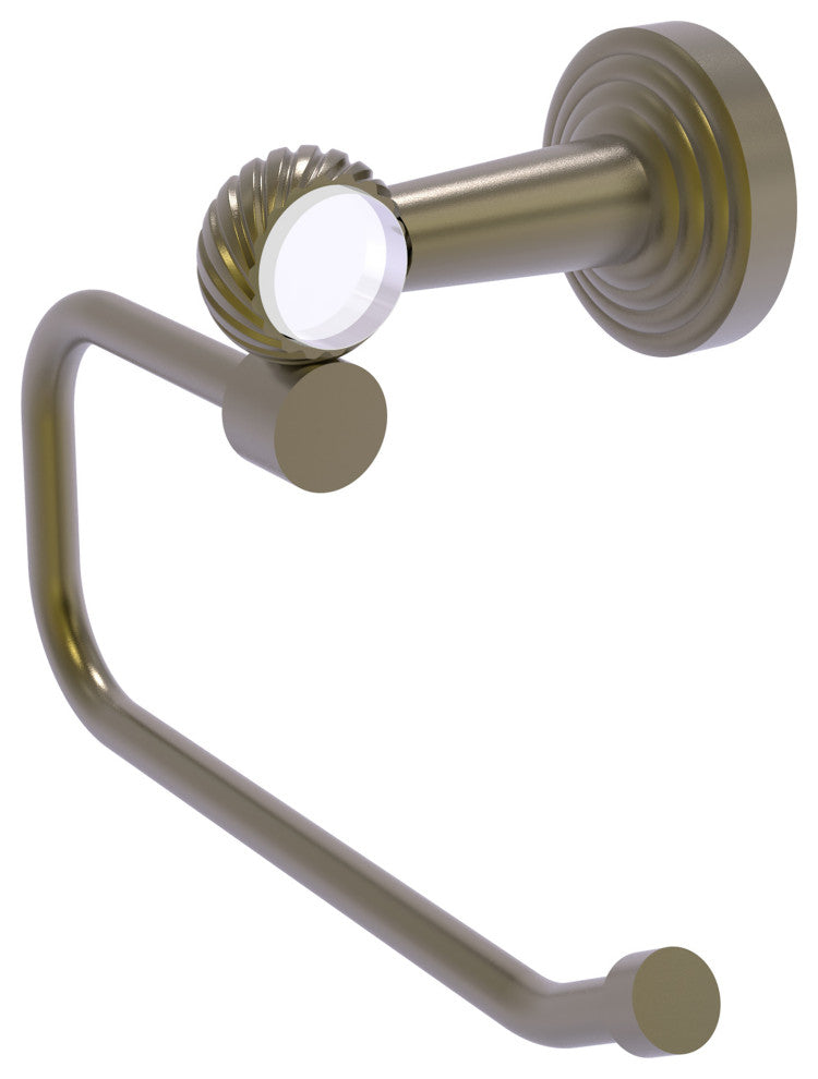 Pacific Beach Euro Style Twisted Accent Toilet Tissue Holder, Antique Brass