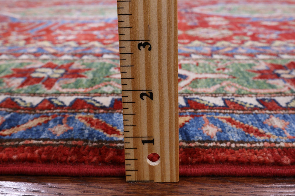 5' 11" X 9' 0" Super Kazak Hand Knotted Wool Rug Q10525