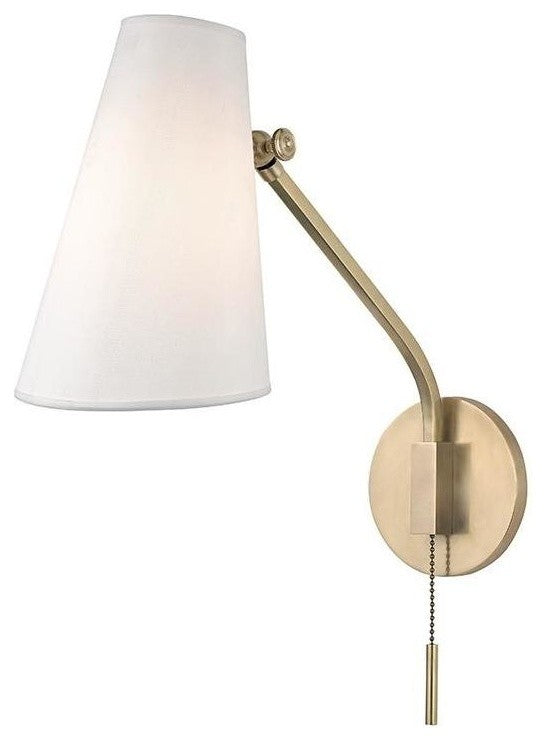 Patten 1-Light Swing Arm Wall Sconc, Aged Brass