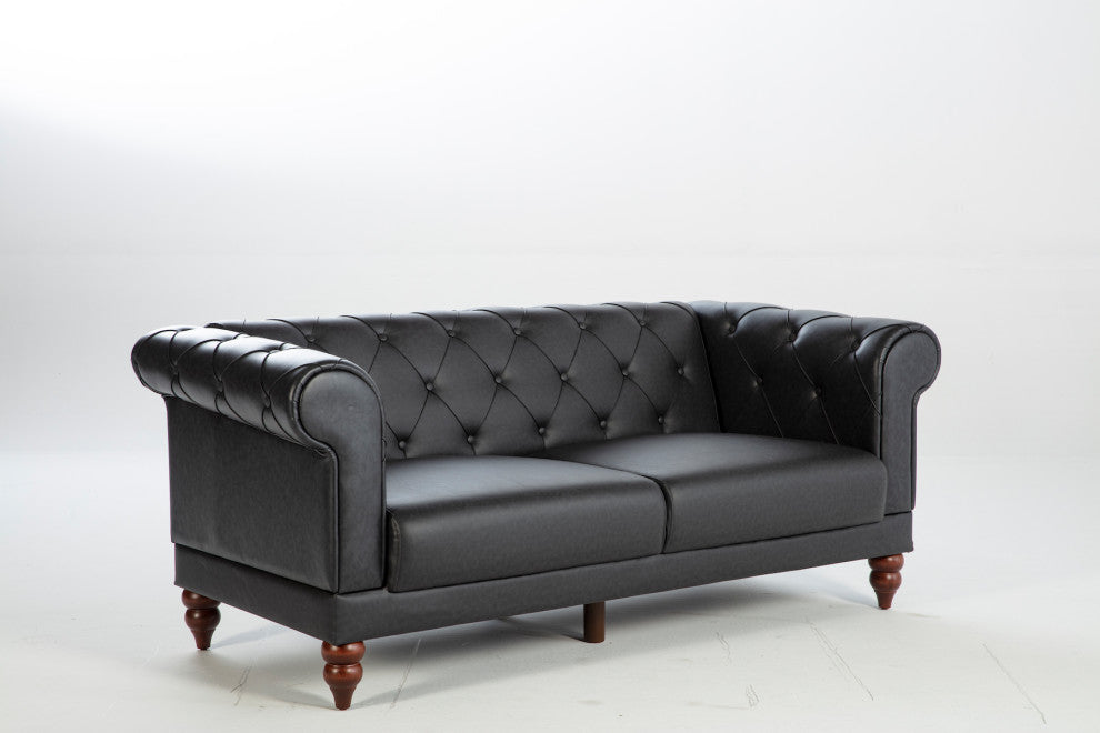 Muse Love Seat, Muse Gray Pu