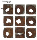 Jungle Wood Paneled Wall Art, Set/9"