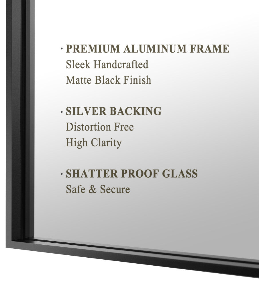 Rectangle Framed Bathroom Vanity Mirror Accent Wall Mirror, Black, 30"x36