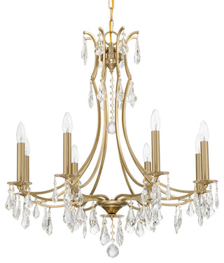 Crystorama Lighting Group 5938-CL-MWP Cedar 8 Light 28"W Crystal - Vibrant Gold