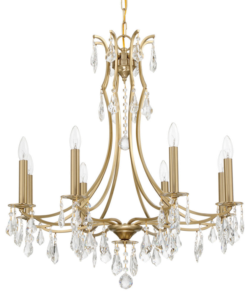 Crystorama Lighting Group 5938-CL-MWP Cedar 8 Light 28"W Crystal - Vibrant Gold