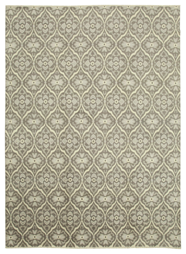 Rug N Carpet - Hand-Knotted Oriental 9' 10" x 13' 9" Unique Grey Oushak Rug