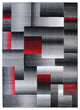Angie Collection Rectangle 6' x 9' Blocked Area Rug, Red