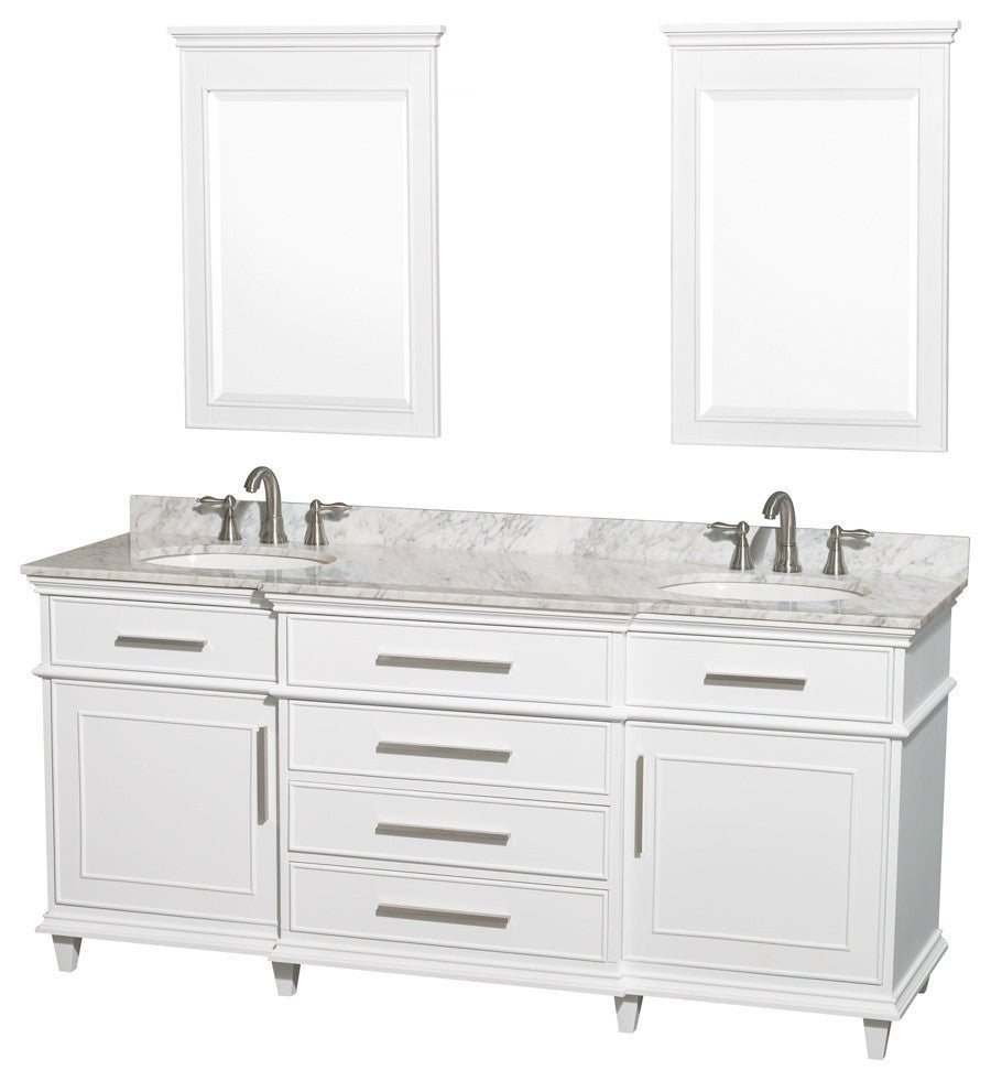 Berkeley Double Bathroom Vanity With Mirrors, 72"