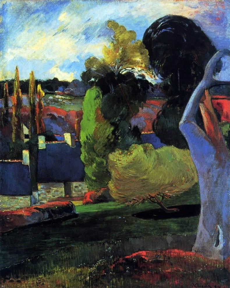 Paul Gauguin Farm in Brittany, 20"x25" Gallery Wrapped Canvas Print