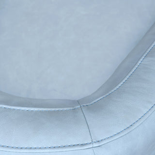 Desi Sky Blue Leather Swivel Accent Chair