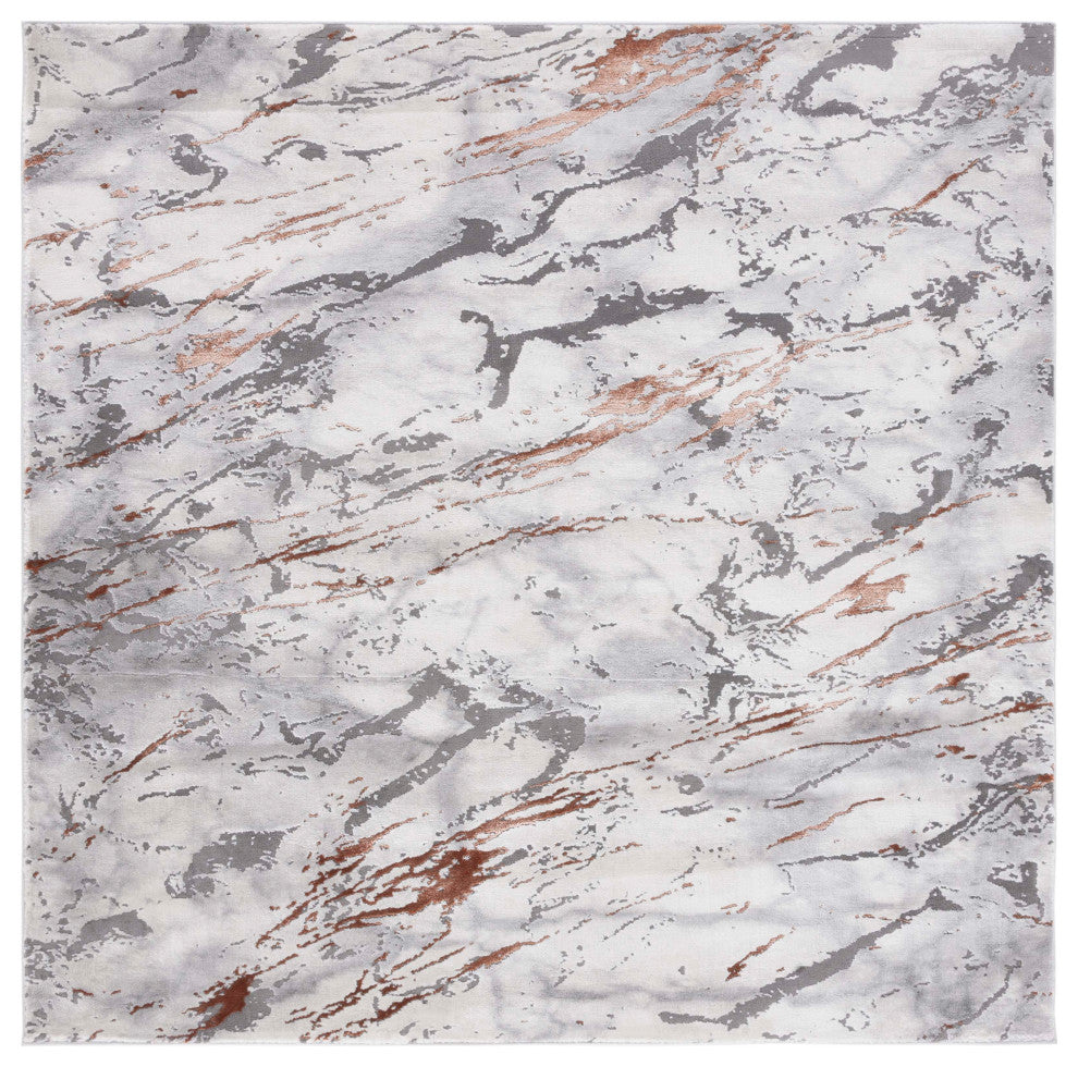 Safavieh Craft Collection CFT866F Rug, Grey/Orange, 6'7" X 6'7" Square