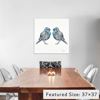 "Blue Birds Artprint" by Cat Coquillette, 26x26x1.5