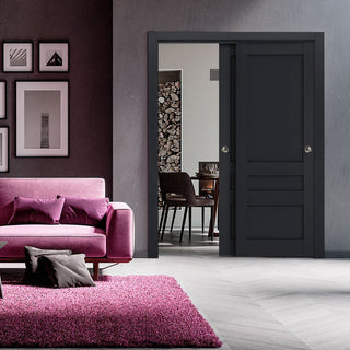 Sliding Bypass Doors 48 x 80, Veregio 7411 Antracite