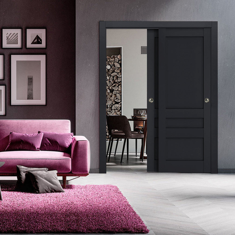 Sliding Bypass Doors 48 x 80, Veregio 7411 Antracite