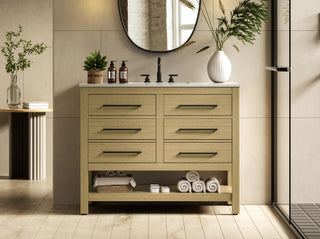 Home Living 42" Single Bathroom Vanity, Honey Brown